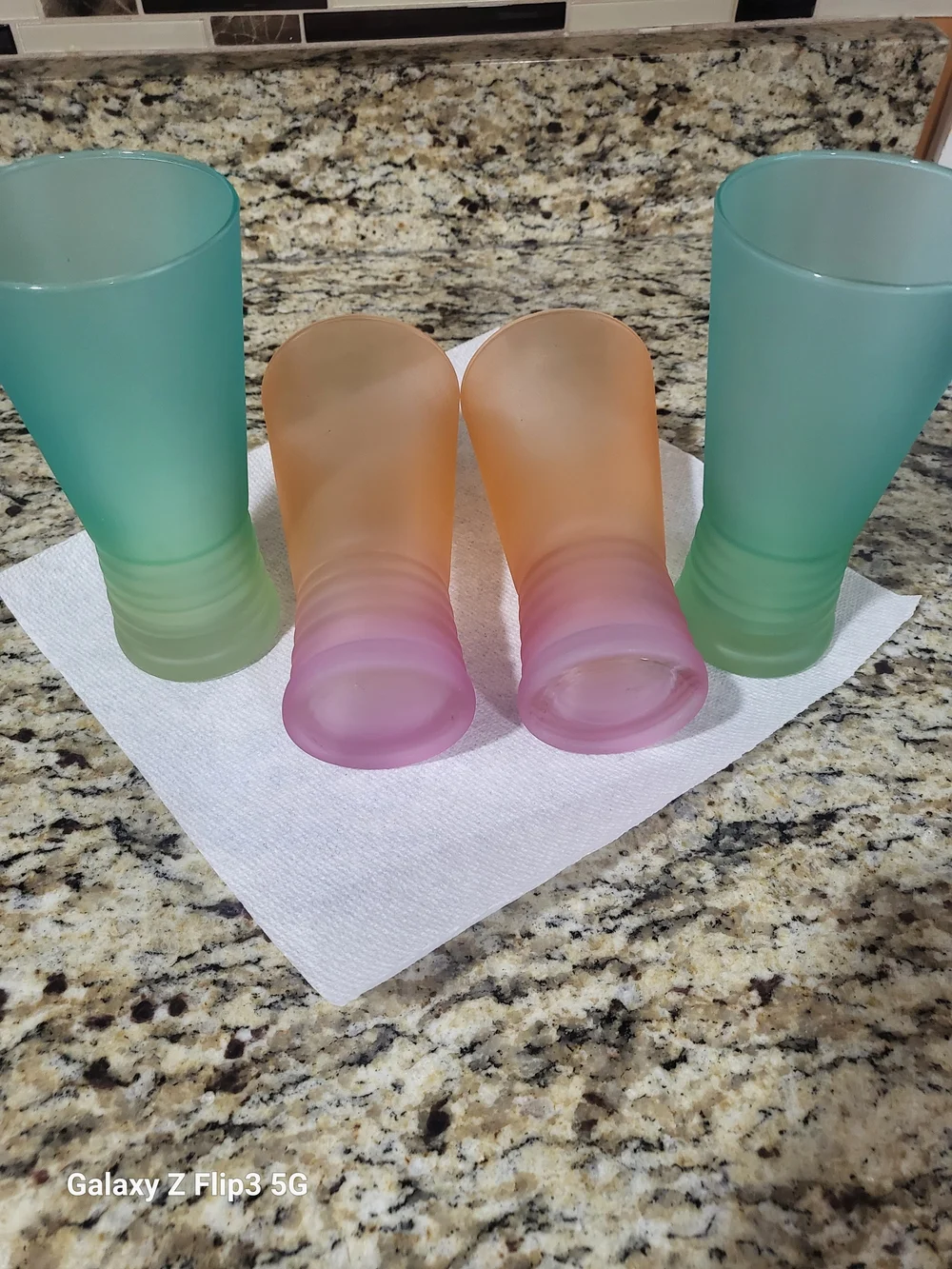 Vintage MCM Frosted Ombré Glass Tumblers 6